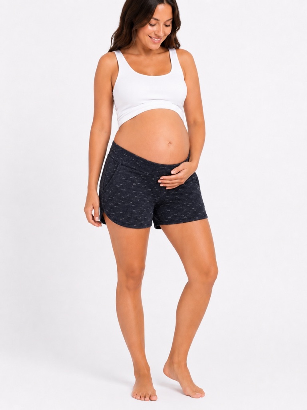 Motherhood Maternity Shorts Medium Pull-On Faux Pocket Comfort Shorts - Picture 2 of 9
